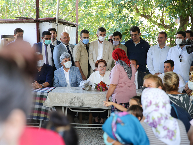 İYİ Parti Genel Başkanı Akşener, Muğla'da Yangınlardan Etkilenen Mahalleleri Ziyaret Etti