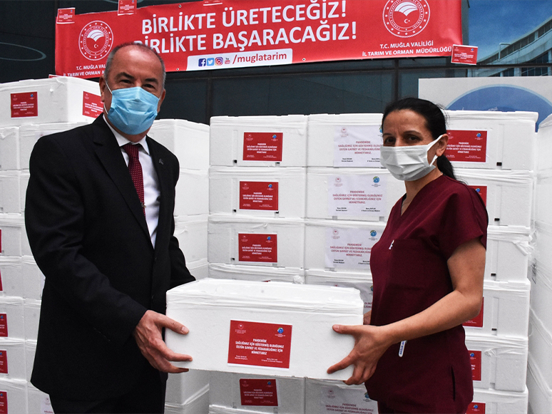 Muğla'da Temizlenen 20 Ton Balık Sağlık Çalışanlarına Dağıtıldı