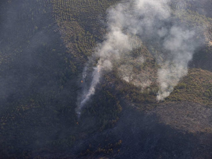 Marmaris'teki Orman Yangınına Havadan ve Karadan Müdahale Ediliyor