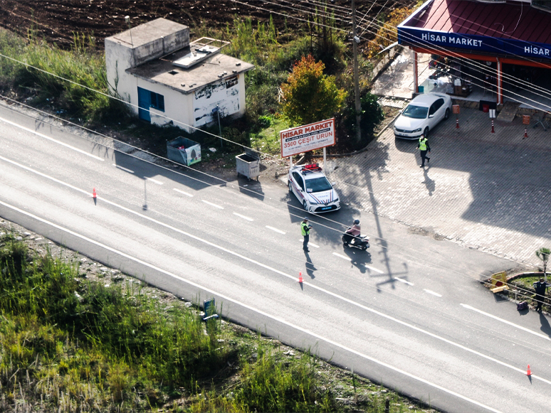 Marmaris'te Jandarma Helikopteriyle Trafik Denetimi Yapıldı