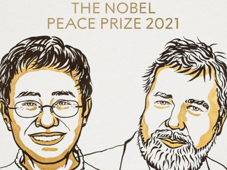 2021 Nobel Barış Ödülü  İki Gazetecinin Oldu