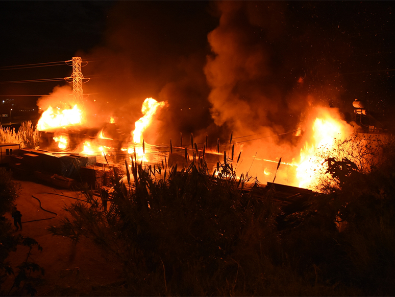 Bodrum'da Pelet Fabrikasında Yangın Çıktı