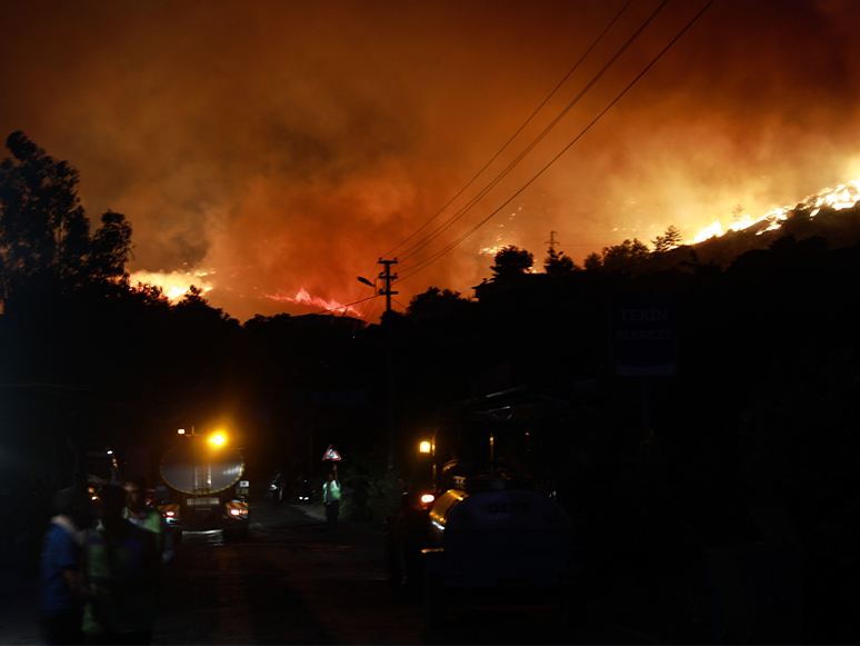 Milas’taki Yangın Kemerköy Termik Santrali’ne Yaklaştı