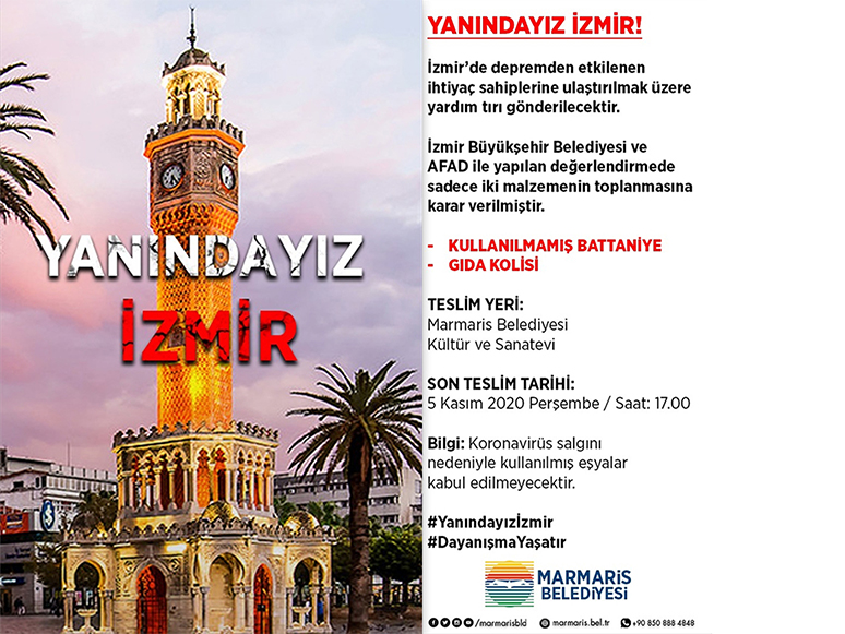 Marmaris’ten İzmir İçin Yardım Kampanyası 
